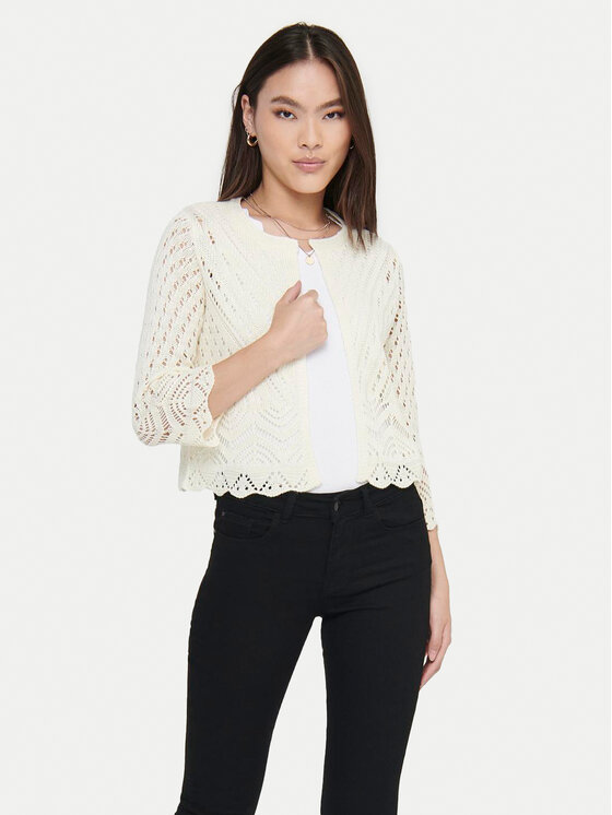 JDY JDY Pletena jopica Sun 15184486 Écru Regular Fit