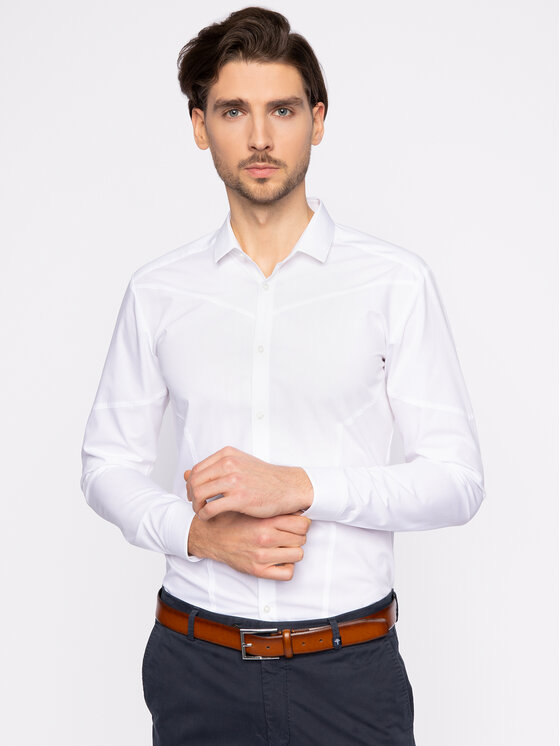 Hugo Hugo Marškiniai Emery 50425910 Balta Extra Slim Fit