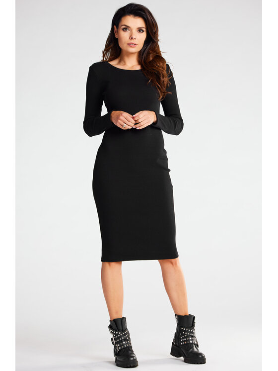 Infinite You Infinite You Úpletové šaty M282 Černá Basic Fit