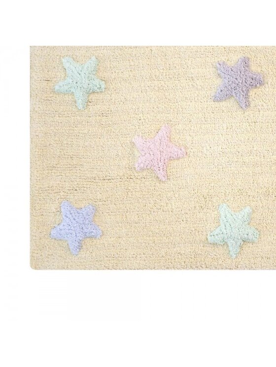 Lorena Canals Lorena Canals Dywan dziecięcy Dywan Bawełniany Tricolor Star Vanilla 120x160 cm Beżowy