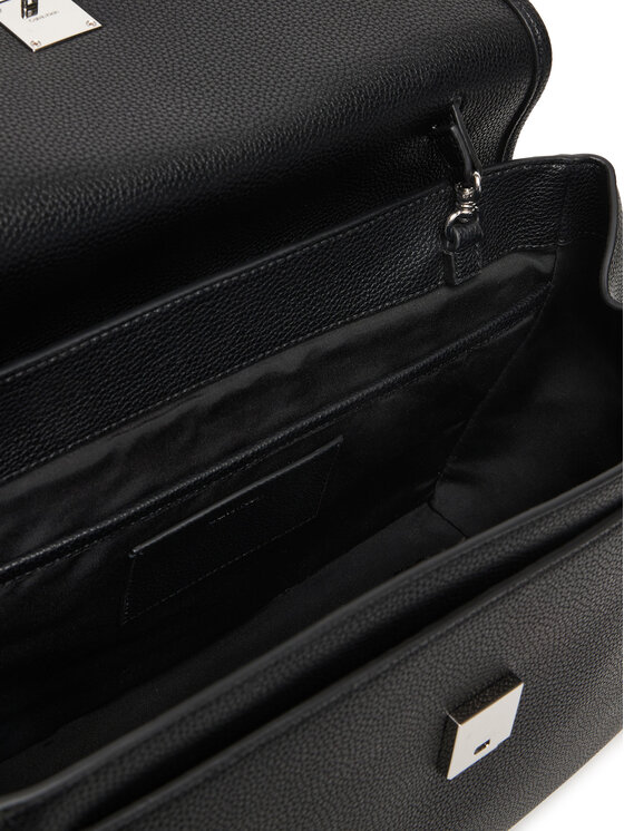 Calvin Klein Calvin Klein Táska Emblem Hw Pebble Satchel LV04F3494G Fekete