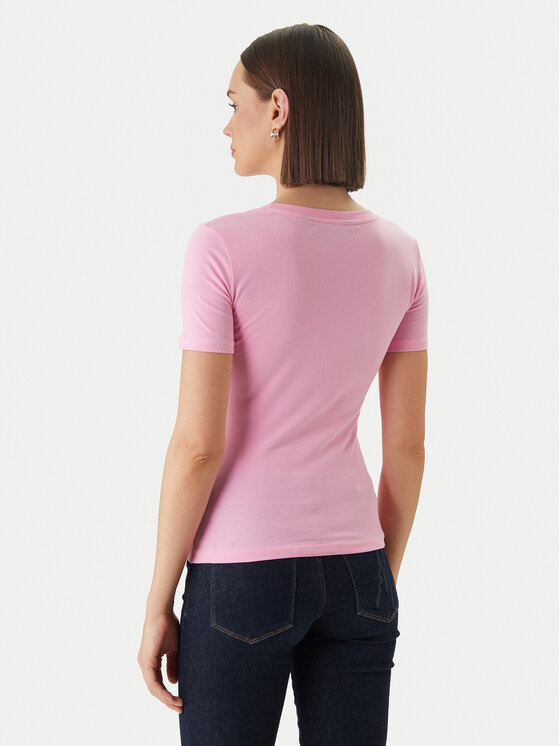 Just Cavalli Just Cavalli T-Shirt 80PAHE22 CJ112 Różowy Slim Fit