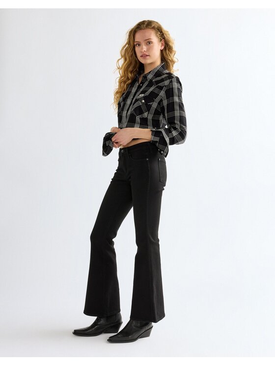 Wrangler Wrangler Jeansy MONTANA Czarny Wide Leg
