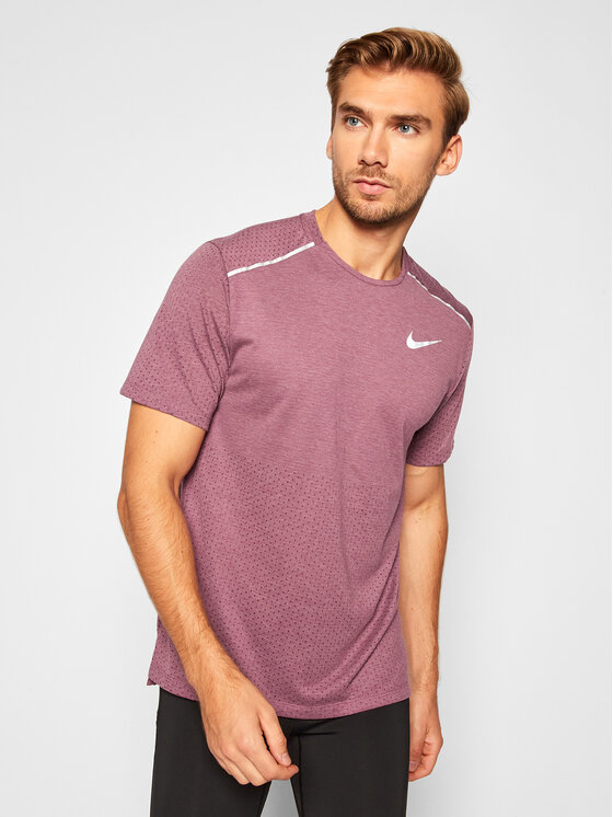 Nike Technisches T Shirt Rise 365 AQ9919 Dunkelrot Standard Fit