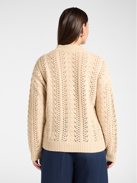 Elena Mirò Elena Mirò Sweter M082Z000847N0A2 Kremowy Regular Fit