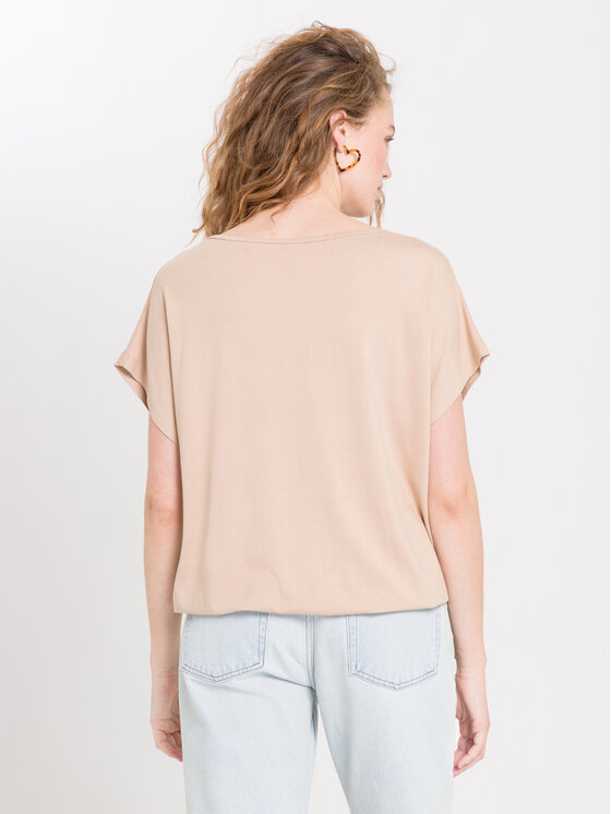 Cross Jeans Cross Jeans T-Shirt 55921-105 Beżowy Oversize
