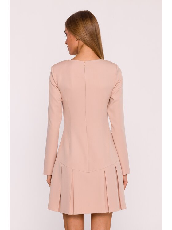 Made of Emotion Made of Emotion Sukienka wieczorowa M872 Beżowy Modern Slim Fit