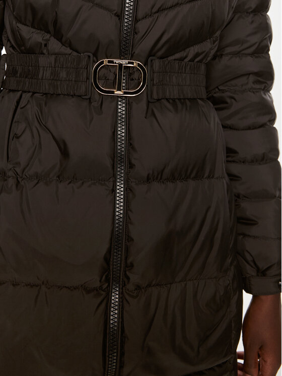 TWINSET TWINSET Pūkinė striukė 242TP2182 Juoda Slim Fit
