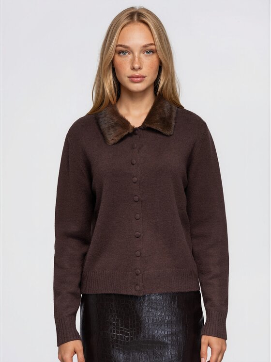 Ombre Ombre Svetr OW-SW-E0069 Hnědá Regular Fit
