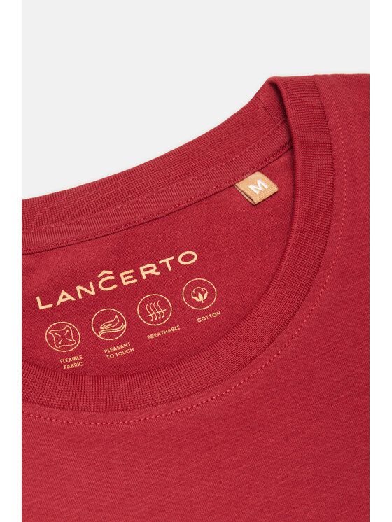 Lancerto Lancerto T-Shirt Jeffrey TS073124000003 Bordowy Regular Fit