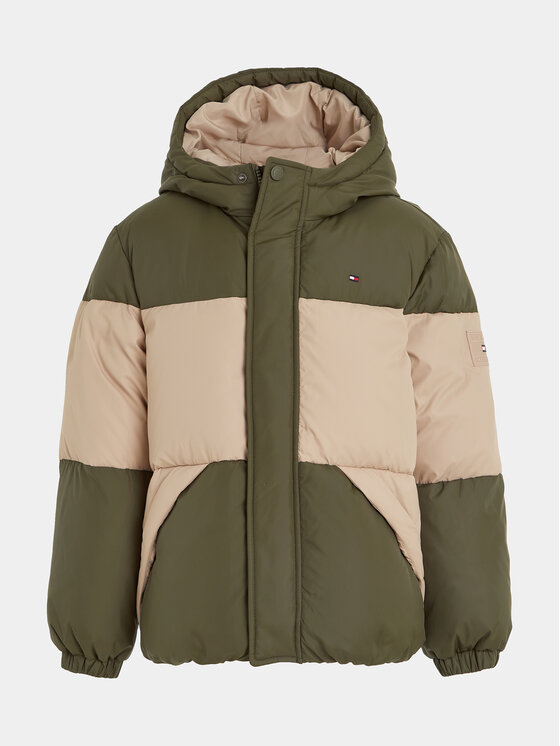 Tommy Hilfiger Tommy Hilfiger Μπουφάν πουπουλένιο Essential Colorblock KB0KB08559 S Πράσινο Regular Fit