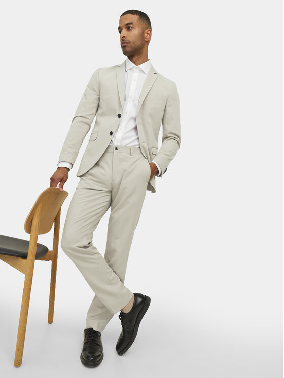 Jack & Jones Jack & Jones Öltöny Franco 12181339 Ekru Super Slim Fit