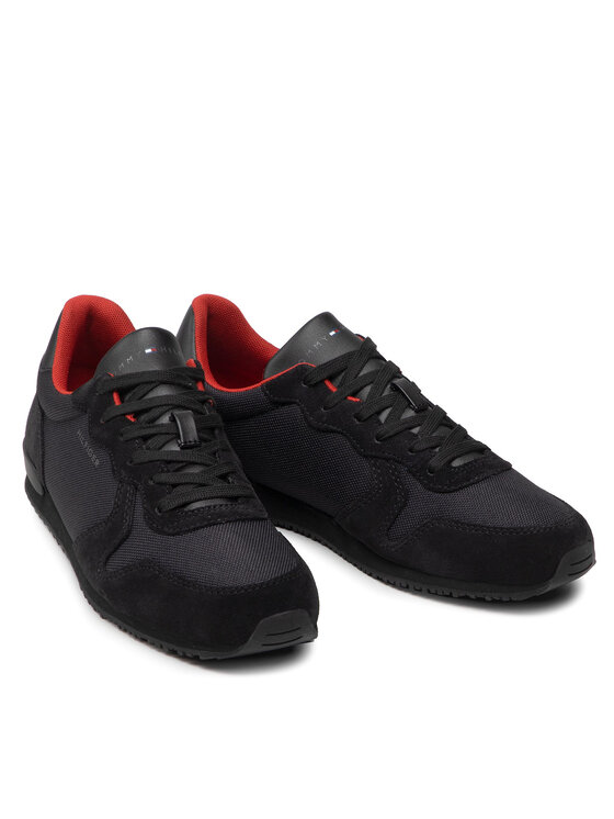 Tommy Hilfiger Tommy Hilfiger Sneakersy Iconic Material Mix Runner FM0FM04022 Černá