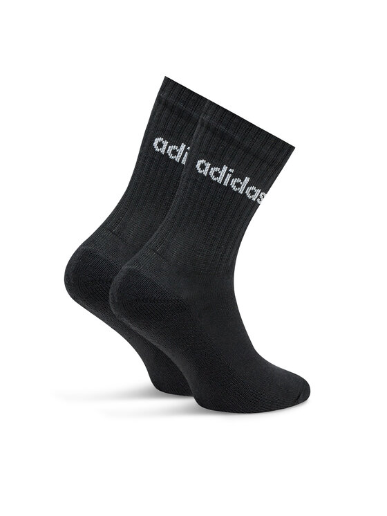 adidas adidas Дълги чорапи unisex Linear Crew Cushioned Socks 3 Pairs IC1301 Черен
