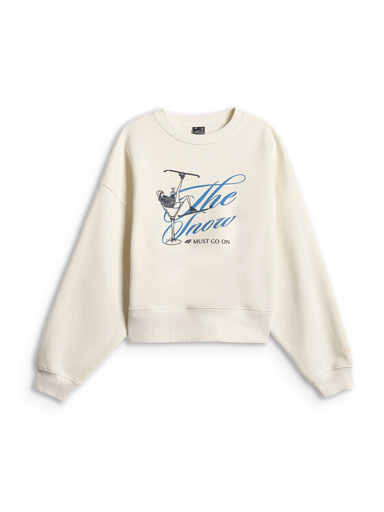 4F 4F Bluza WINTER CLUB Kremowy Loose Fit