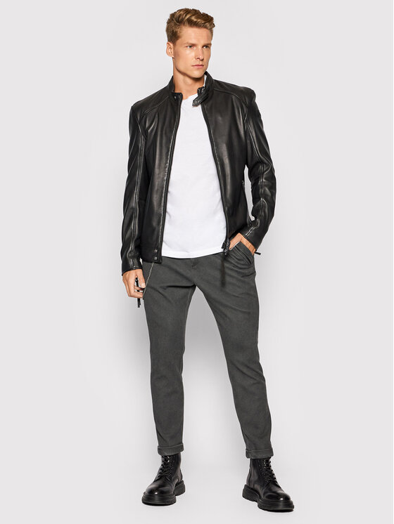 Tigha Tigha Nahkjope Dominik 106241 Must Regular Fit