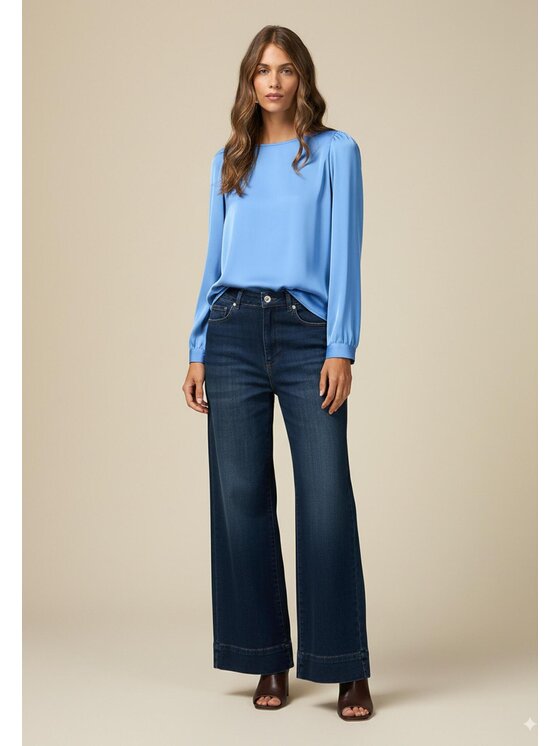 Oltre Oltre Jeans P521R108842N034 Blu Baggy Fit