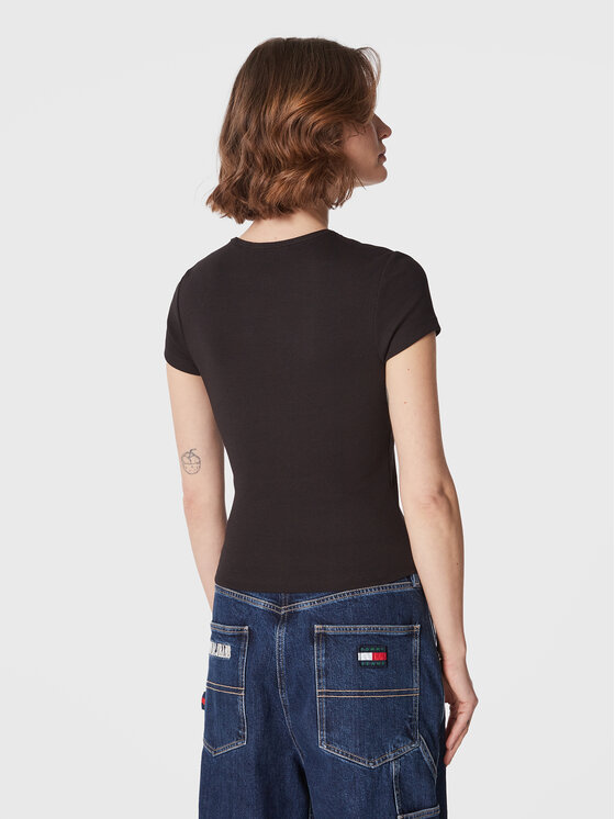 Tommy Jeans Tommy Jeans T-Shirt Essential DW0DW14876 Μαύρο Slim Fit
