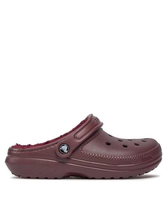 Crocs Pantoletten Crocs Classic Lined Clog 203591 Dunkelrot Modivo