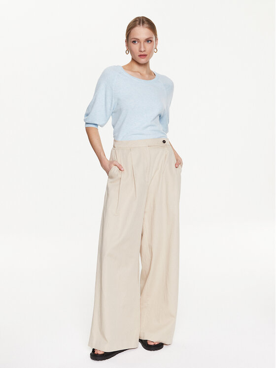 Moss Copenhagen Moss Copenhagen Bluzka 17527 Błękitny Basic Fit