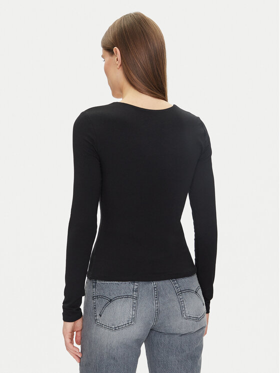 Gap Gap Блузка 637795-00 Чорний Regular Fit