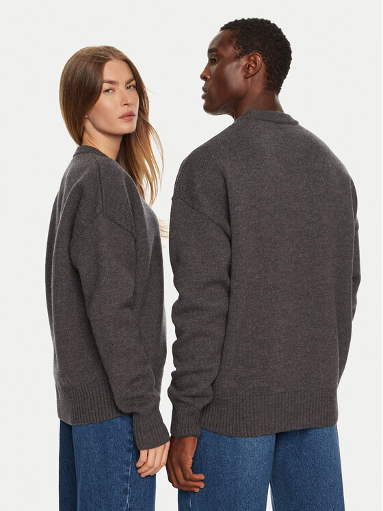 AMI PARIS AMI PARIS Sweater UKS002018 Szürke Regular Fit