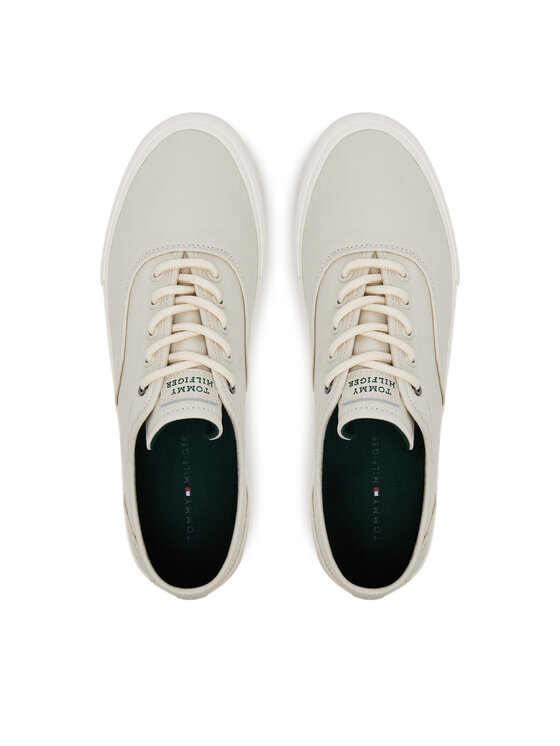 Tommy Hilfiger Tommy Hilfiger Sneakers aus Stoff Th Hi Vulc Low Oxford Twill FM0FM05400 Weiß