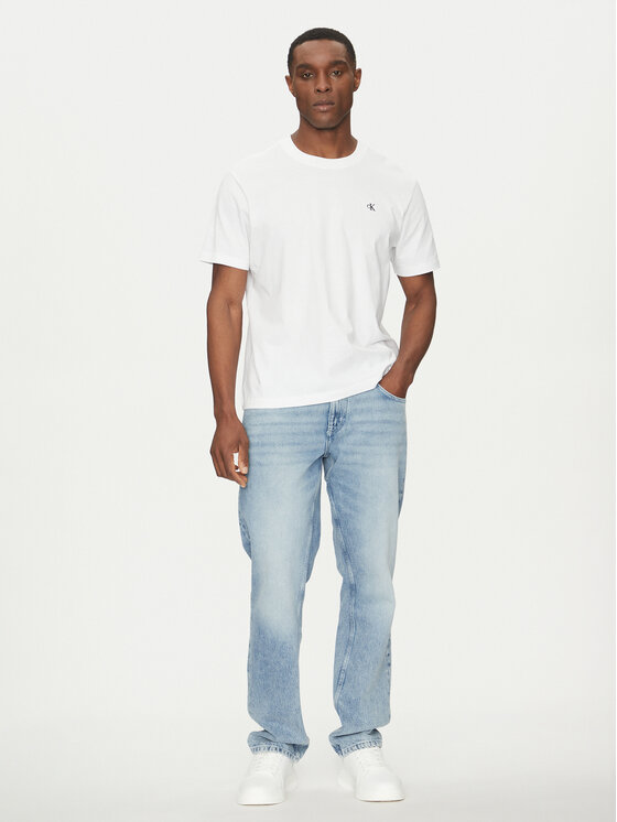 Calvin Klein Jeans Calvin Klein Jeans Tricou Serif Font Graphic J30J327473 Alb Regular Fit