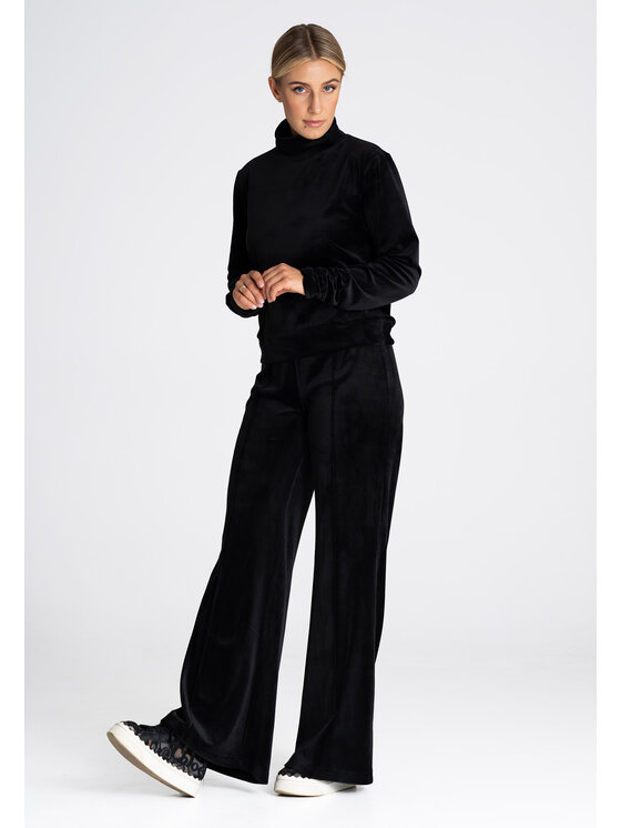 FIGL FIGLFIGL Pantaloni da donna M966 Nero Regular Fit