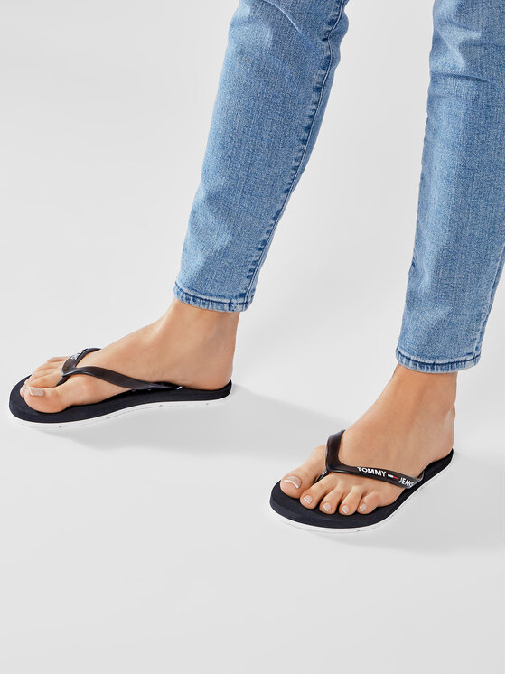 Tommy Jeans Tommy Jeans Infradito Rubber Thong Beach Sandal EN0EN01302 Nero