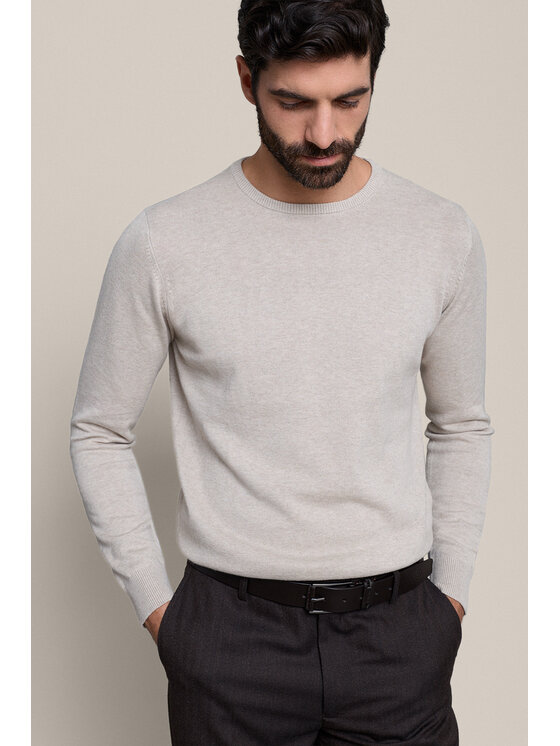 Lancerto Lancerto Sweter Christopher SW073226000039 Beżowy Regular Fit