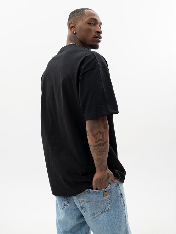 Jigga Wear Jigga Wear T-Shirt Koszulka Z Krótkim Rękawem Oversize Męska Czarna Jigga Wear Big Tag XL Czarny Oversize