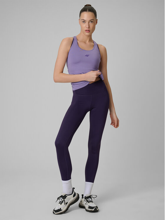 4F 4F Legginsy MULTI ACTIVE Fioletowy Slim Fit