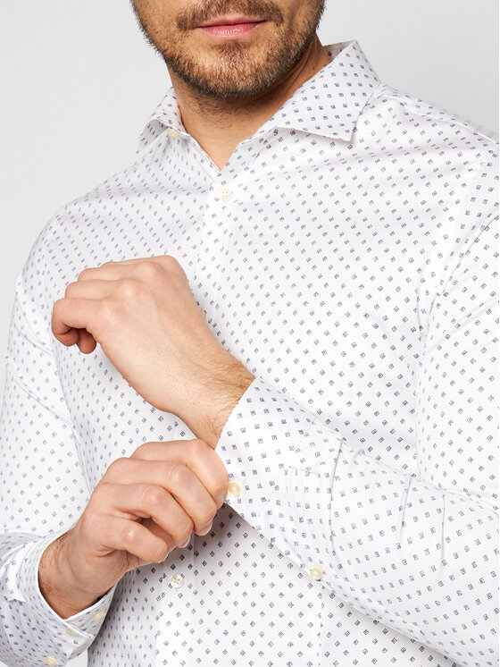 Camicia Blaparma Geo 12184802 Bianco Super Slim