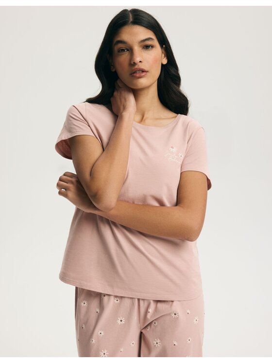 Esotiq Esotiq Piżama 45216 Różowy Regular Fit