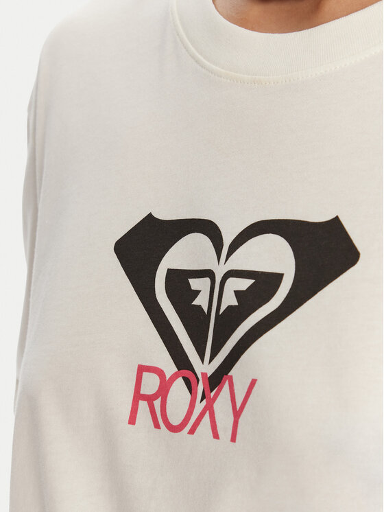 Roxy Roxy Majica Hangloose Art Ls ERJZT06035 Écru Regular Fit
