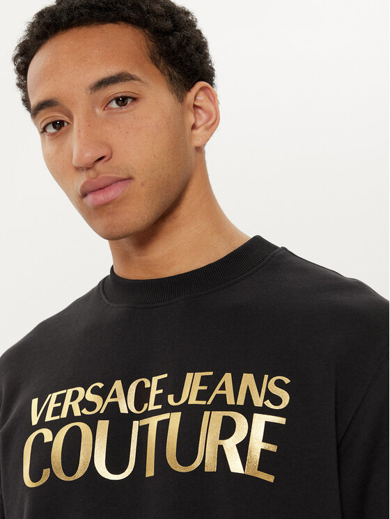 Versace Jeans Couture Versace Jeans Couture Džemperis ar kapuci 78GAIT05 Melns Regular Fit