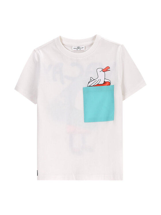 Coccodrillo Coccodrillo Tricou WC5143201HBK Écru Regular Fit