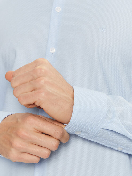 Calvin Klein Calvin Klein Marškiniai Non Iron Tonal Strct Slim Shirt K10K113848 Mėlyna Regular Fit