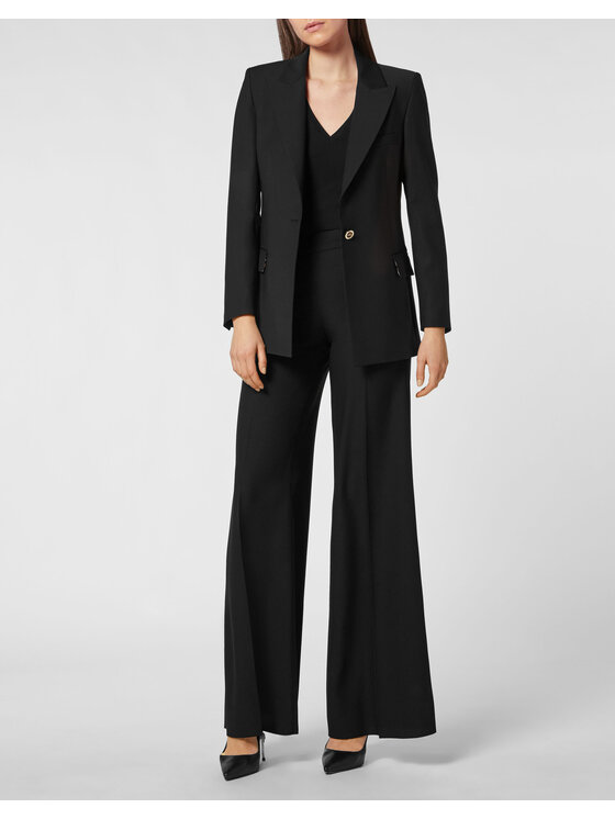 PHILIPP PLEIN PHILIPP PLEIN Spodnie materiałowe 2651 Czarny Flare Fit