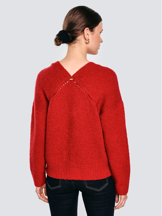 BIG STAR BIG STAR Kardigan KARDILA Czerwony Basic Fit