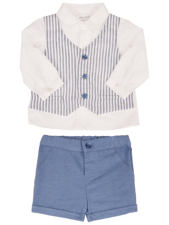 Mayoral Camicia Collo Mao Per Bambini - 100% Cotone, Manica Corta, Bianco - Foto 10