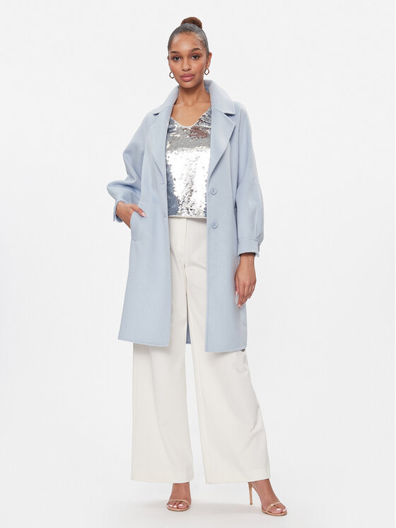 TWINSET TWINSET Kevad-sügis mantel 241TP2010 Sinine Regular Fit