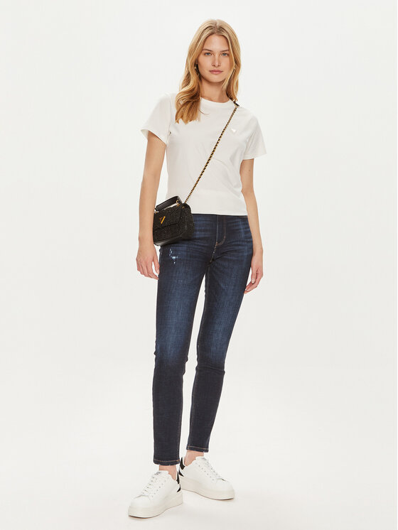 Guess Guess Jeansy W4YA46 D4H18 Granatowy Skinny Fit