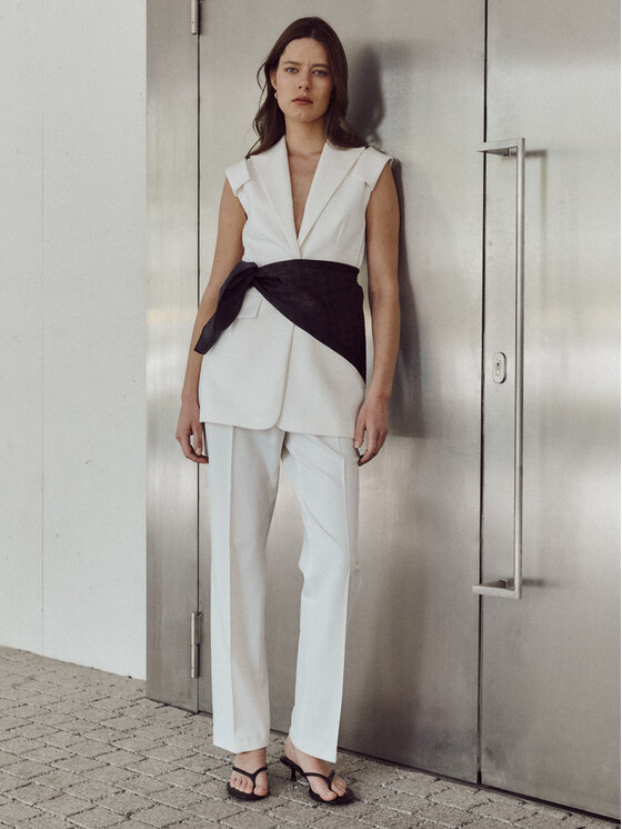 MARI PRETI MARI PRETI Gilet da completo Serene Bianco Regular Fit