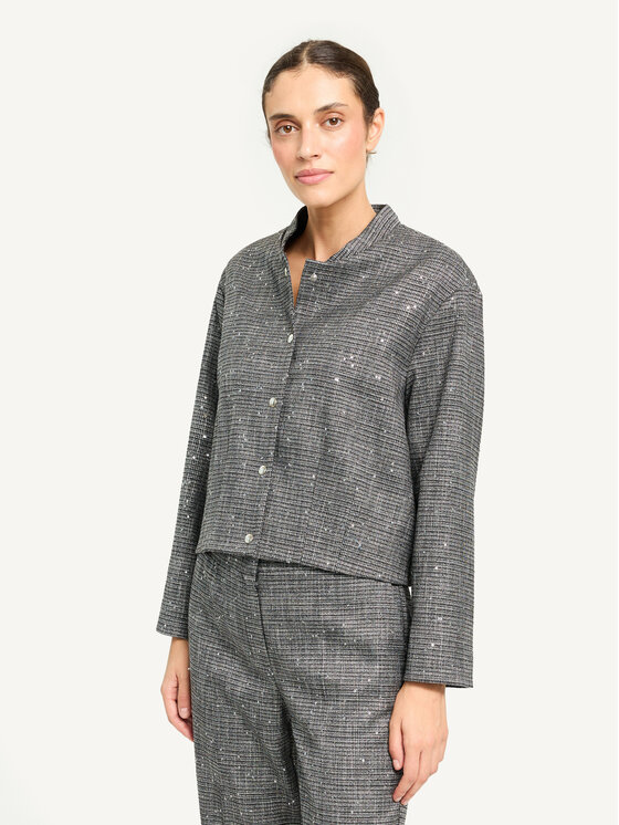 KMX KMX Marynarka 108170025 Srebrny Straight Fit