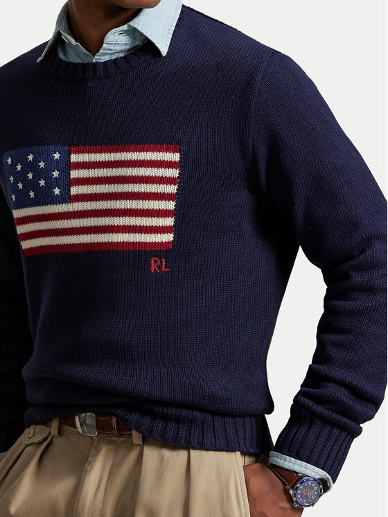 Polo Ralph Lauren Polo Ralph Lauren Sweter 710718281006 Granatowy Regular Fit
