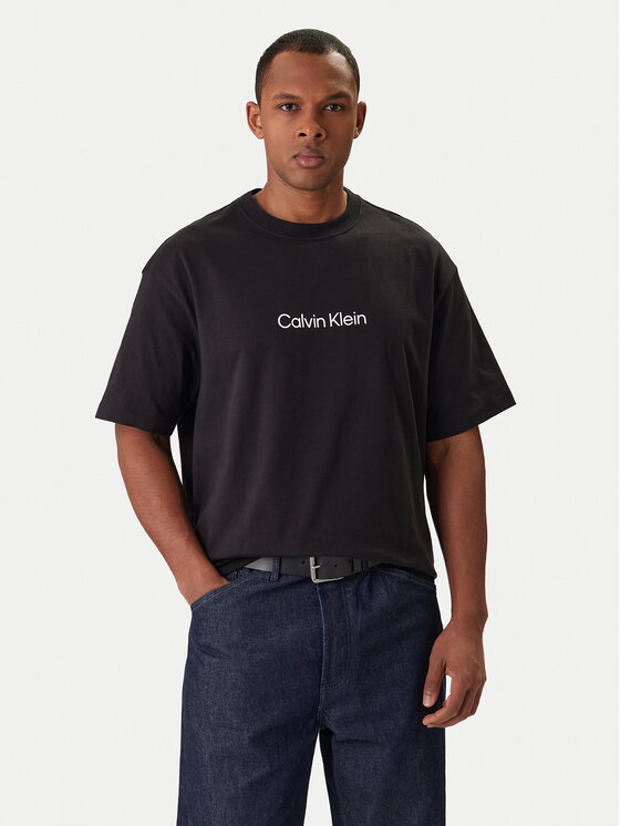 Calvin Klein Tricou LV040HM228 Negru Relaxed Fit