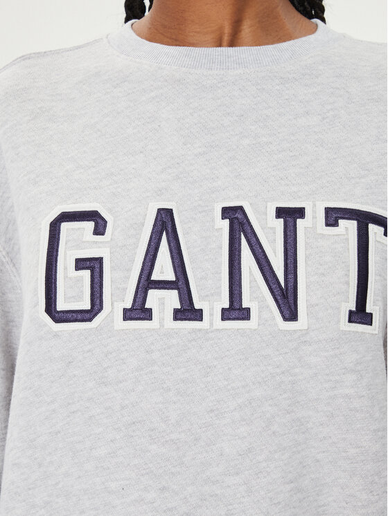 Gant Gant Суитшърт Logo 4200840 Сив Relaxed Fit