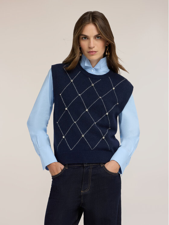 Motivi Motivi Maglione M692W004422N034 Blu Boxy Fit